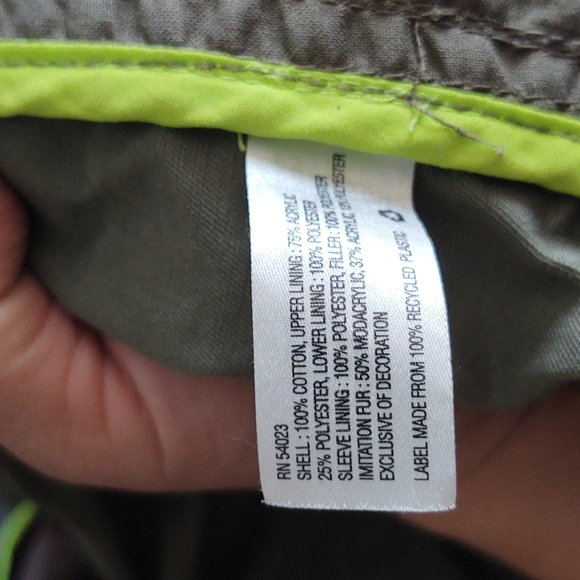 Gap Utility Hooded Olive Green Faux Fur lined  Parka Jacket Sz Small Wom - Picture 17 of 17